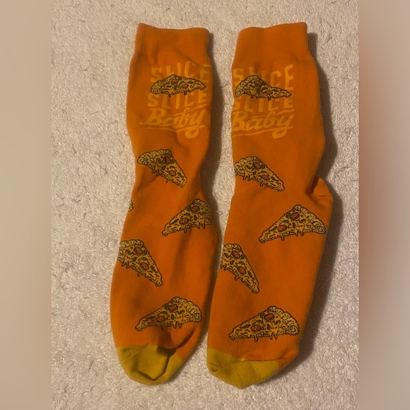 Slice of Pizza Adult Large Crew Socks Orange Odd Sox - Picture 1 of 4